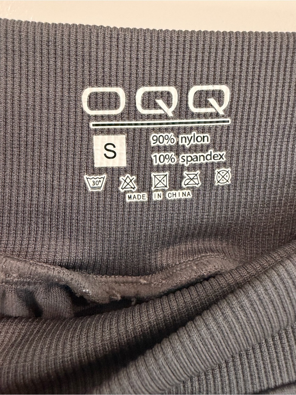 OQQ Wide Leg Leggings Charcoal Gray High Waisted S - Picture 2 of 3